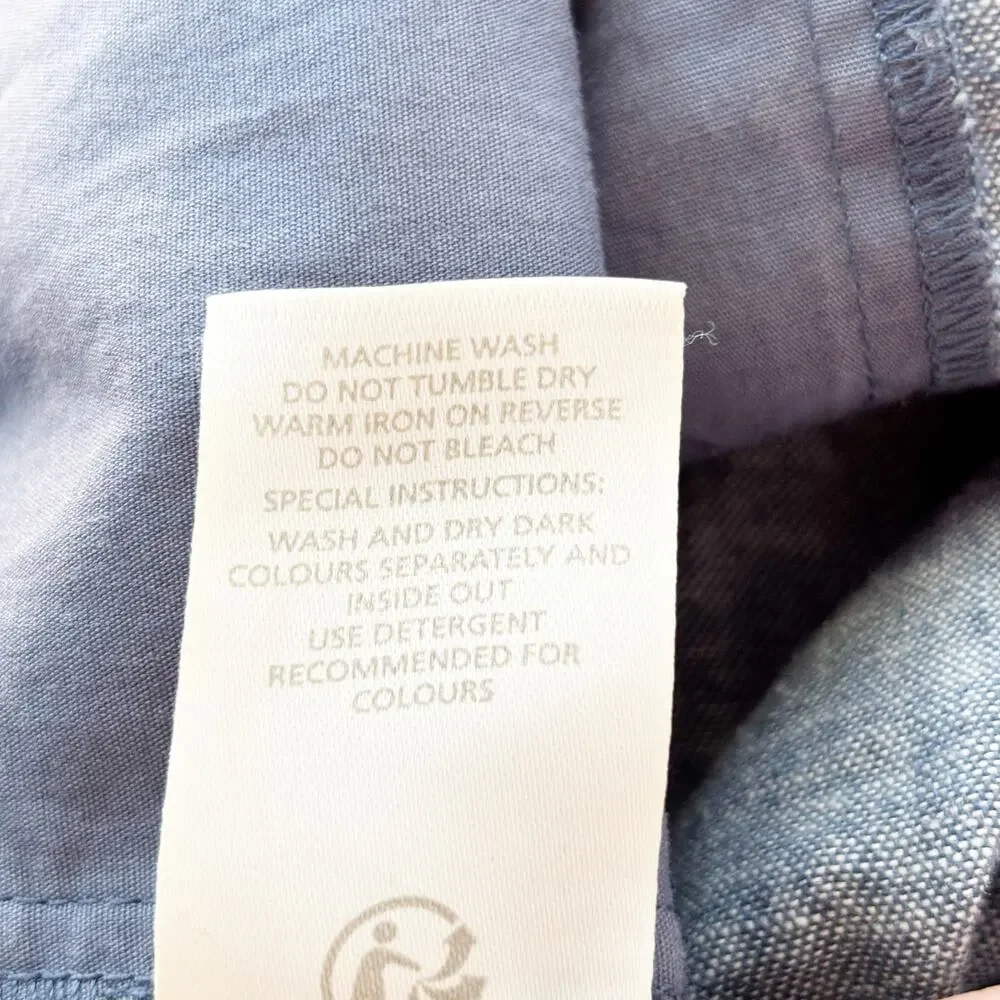 Boden Linen Cotton Blend 6" Classic Blue Short Womens Size 6 Slash Pockets - Picture 9 of 10